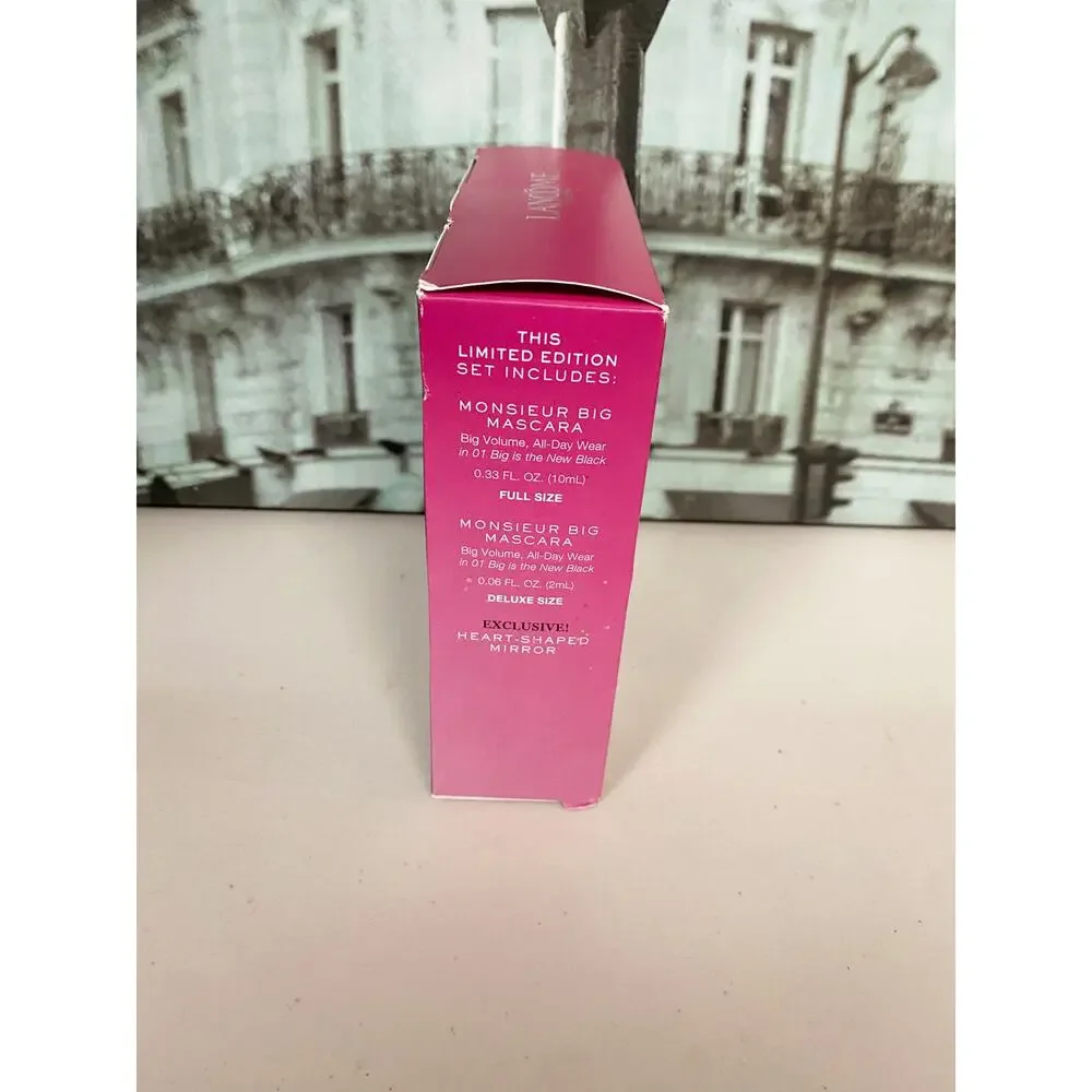 Lancome Monsieur Big Mascara Set Full Mini Mascara Heart Mirror Limited Edition